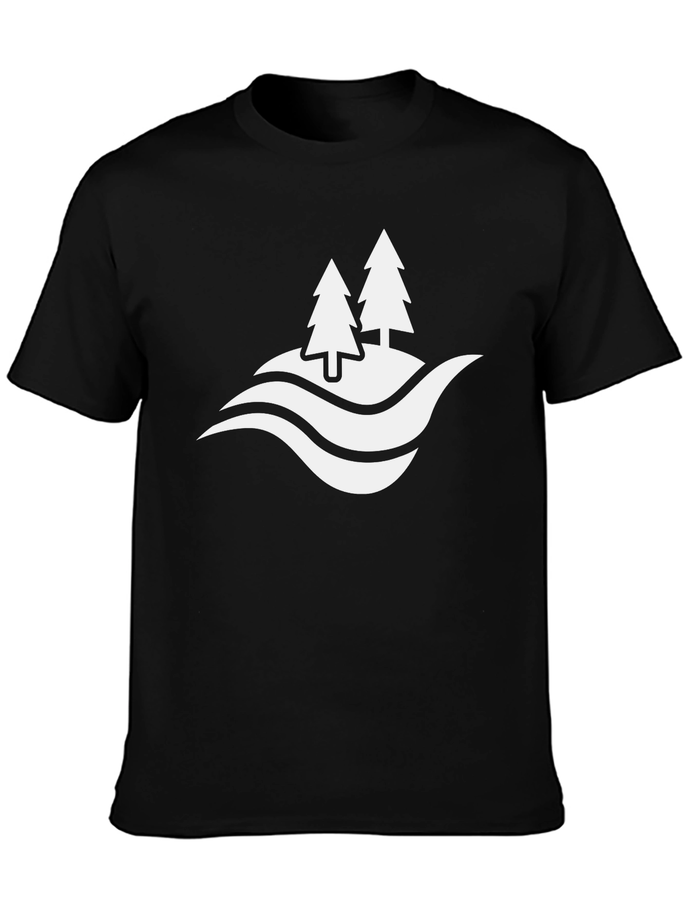 Nature Scene Graphic Black T-Shirt