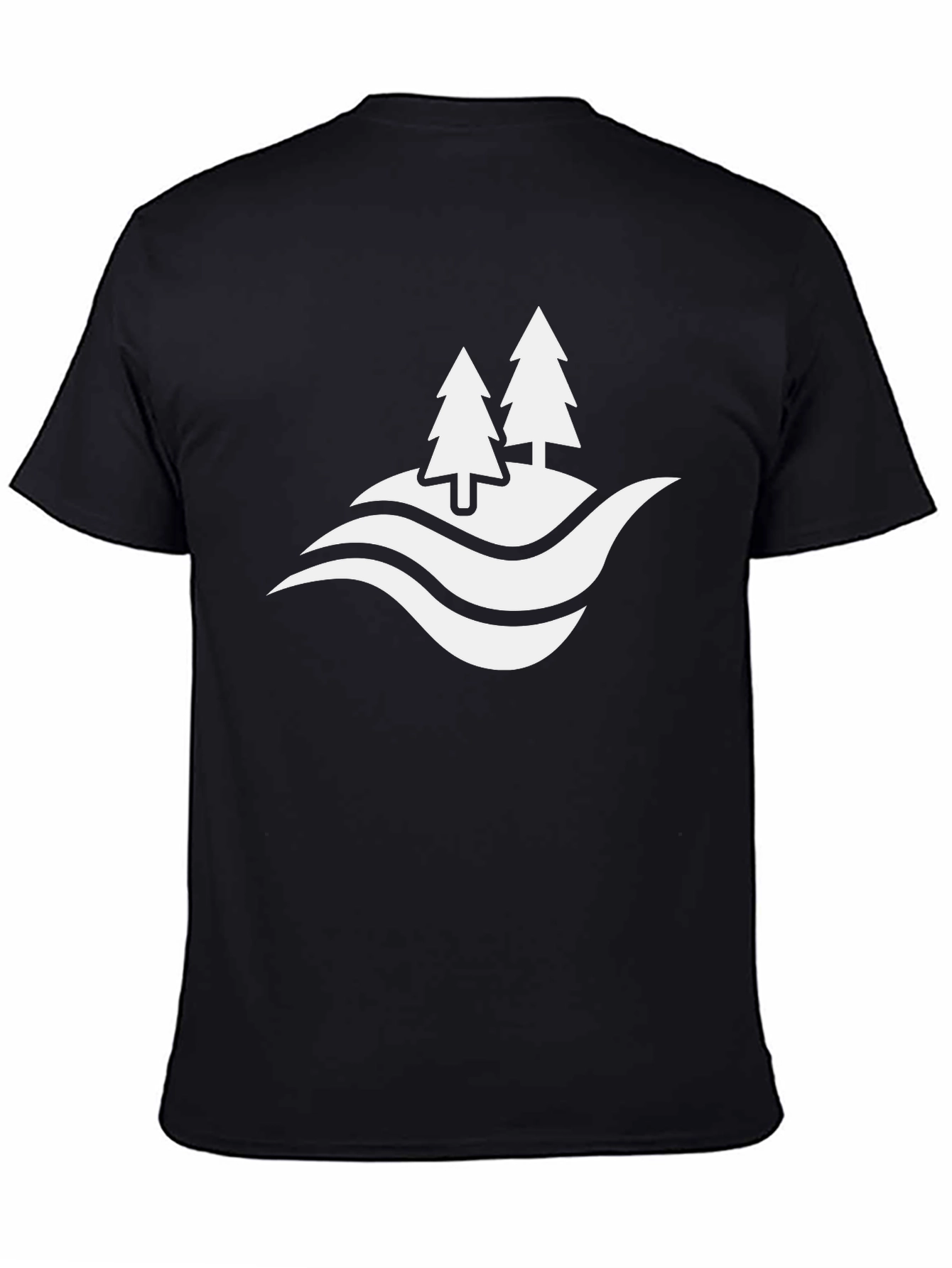 Nature Scene Graphic Black T-Shirt