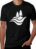 Nature Scene Graphic Black T-Shirt