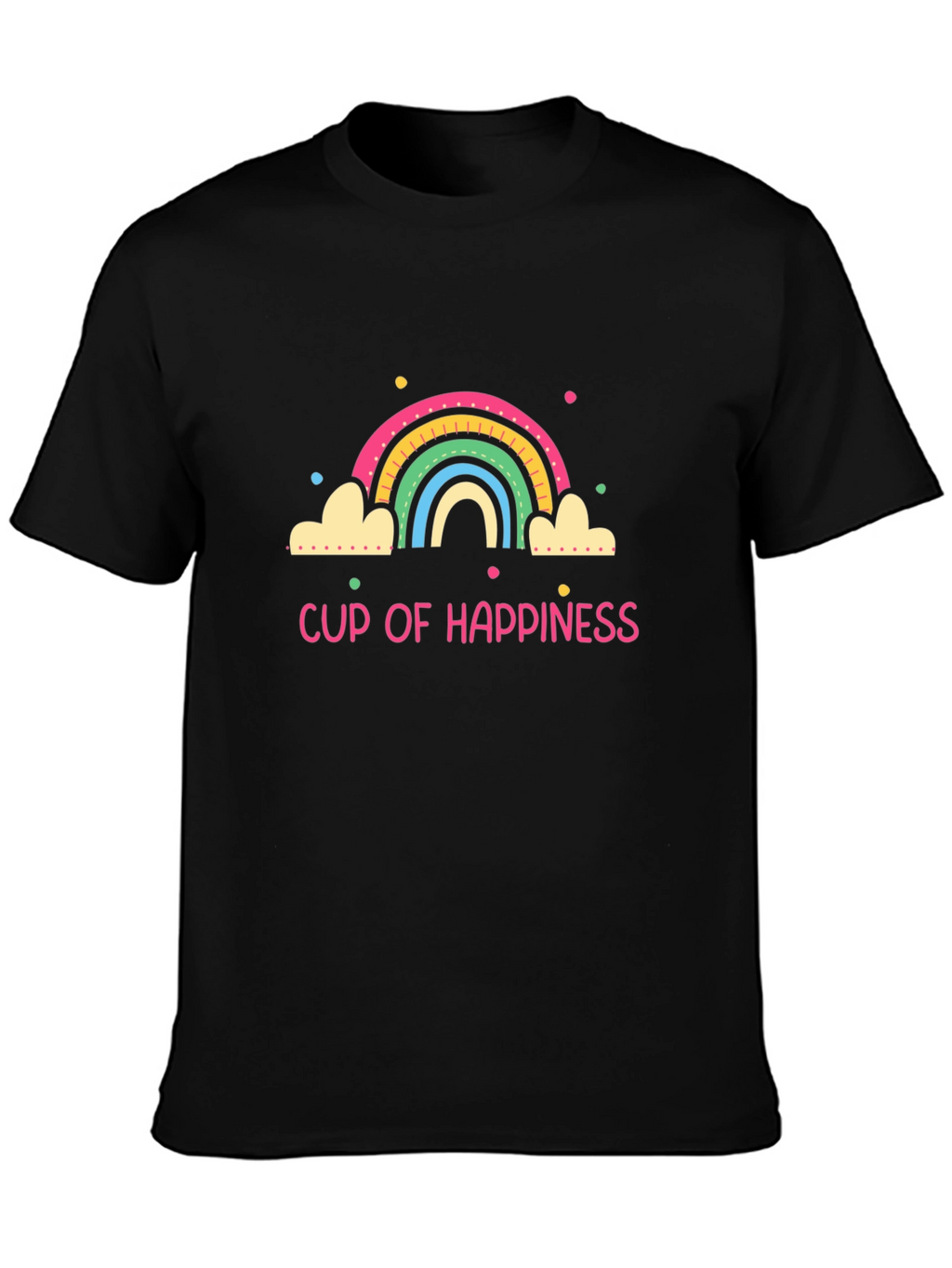 Cup of Happiness Graphic Tee - Black Unisex T-Shirt
