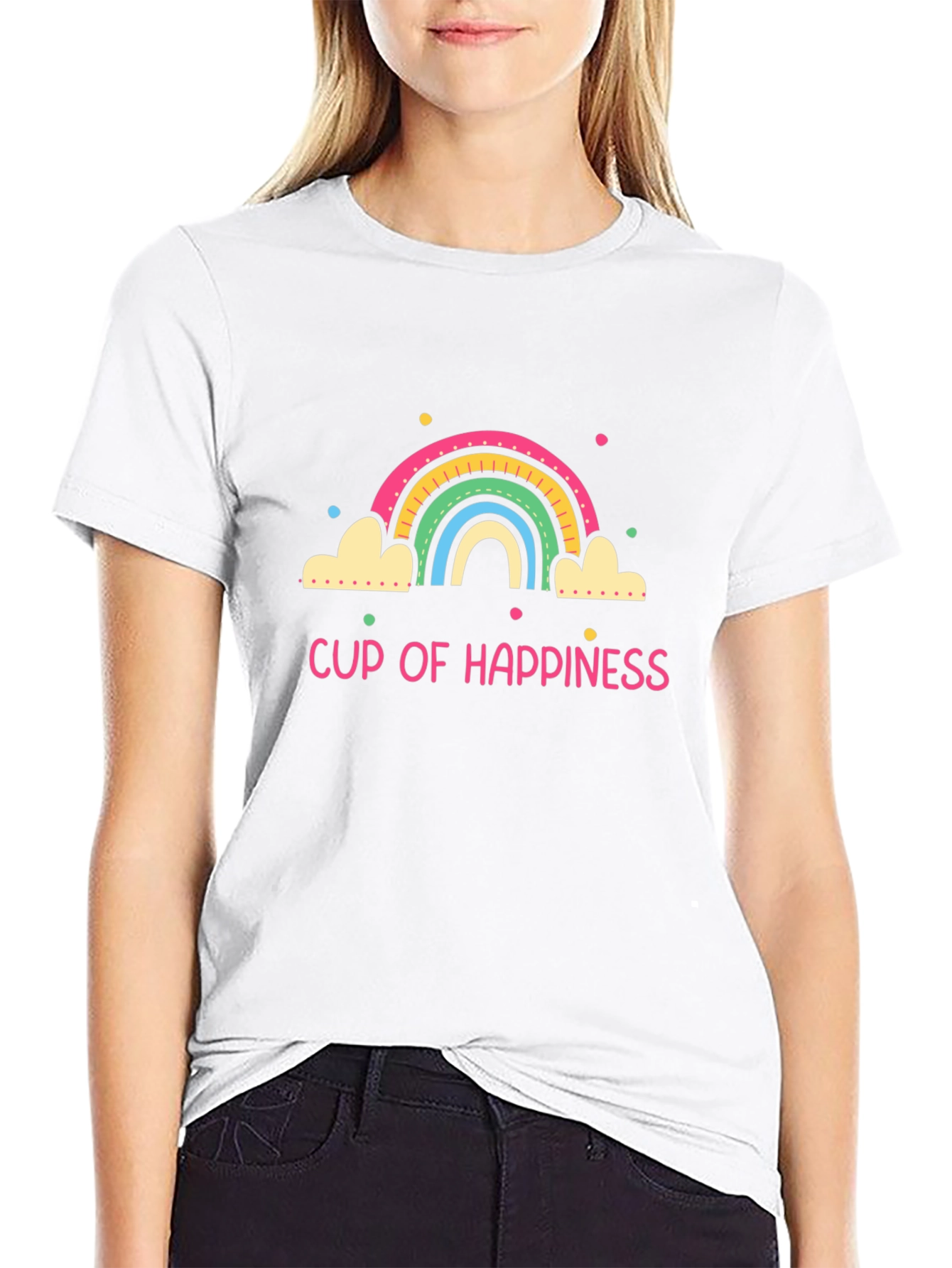 Cup of Happiness Graphic Tee - Black Unisex T-Shirt