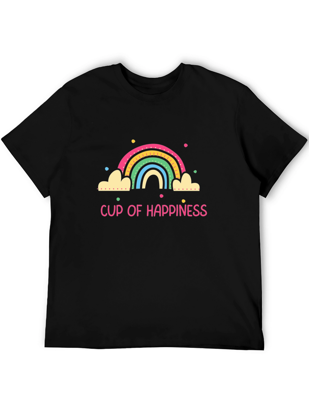 Cup of Happiness Graphic Tee - Black Unisex T-Shirt