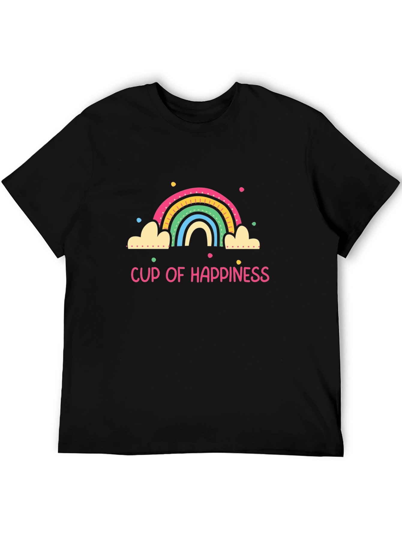 Cup of Happiness Graphic Tee - Black Unisex T-Shirt