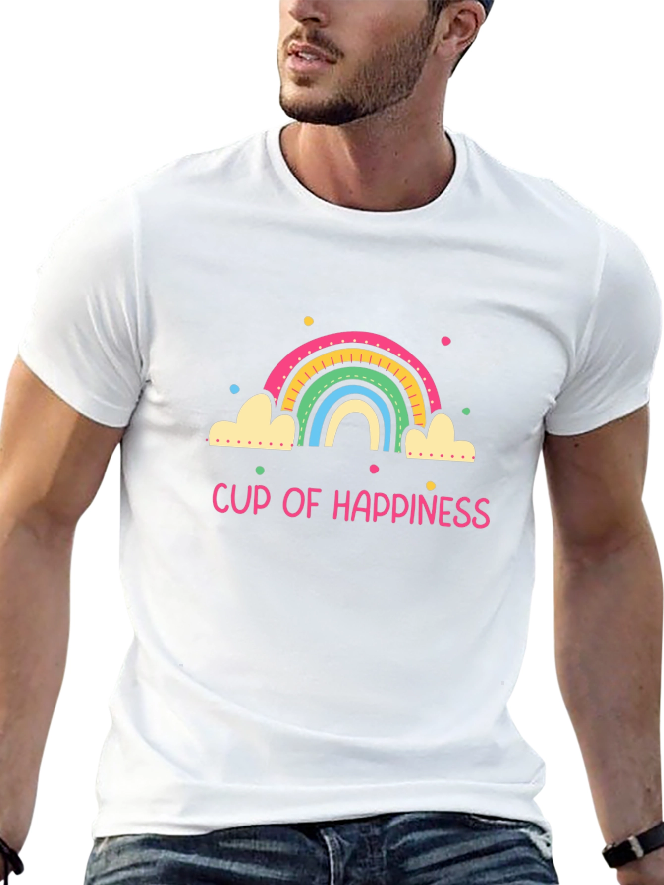 Cup of Happiness Graphic Tee - Black Unisex T-Shirt