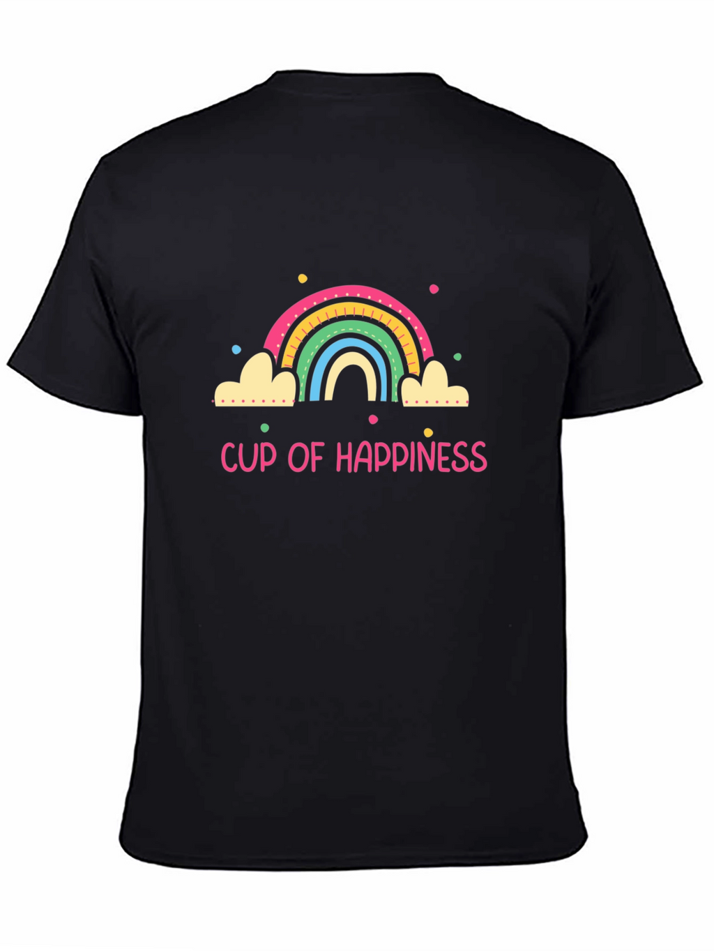 Cup of Happiness Graphic Tee - Black Unisex T-Shirt