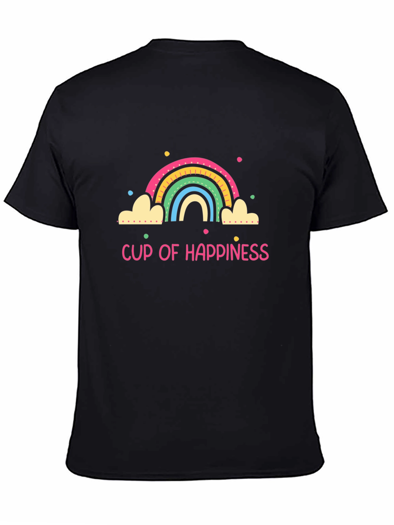 Cup of Happiness Graphic Tee - Black Unisex T-Shirt