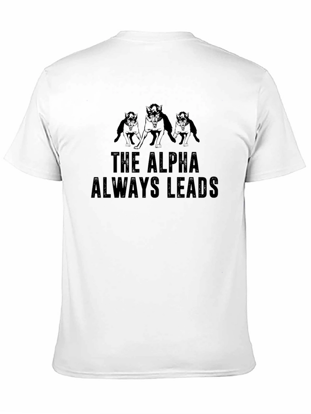 The Alpha Always Leads Mens Black Graphic T-Shirt
