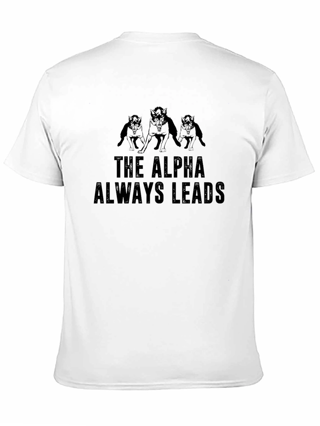 The Alpha Always Leads Mens Black Graphic T-Shirt