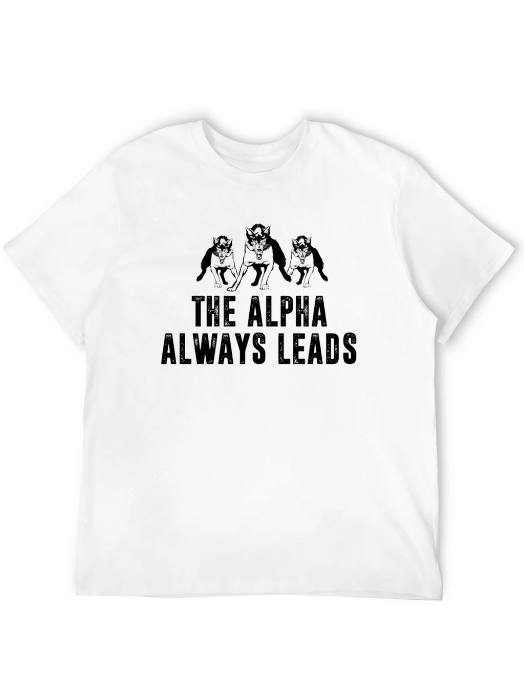 The Alpha Always Leads Mens Black Graphic T-Shirt