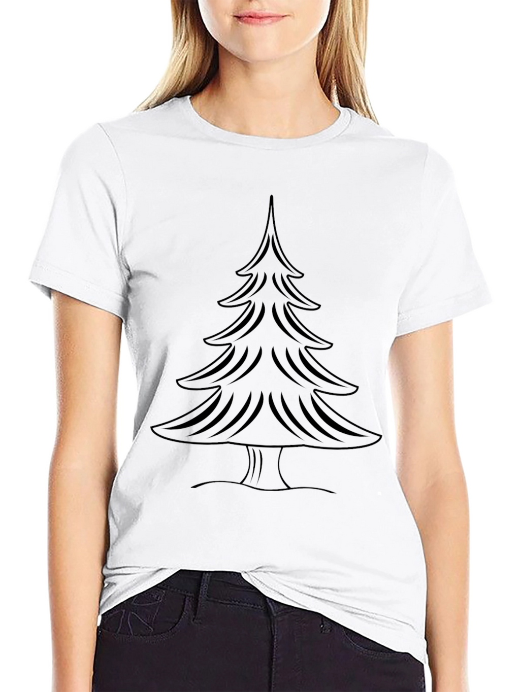 Black Christmas Tree Graphic Tee