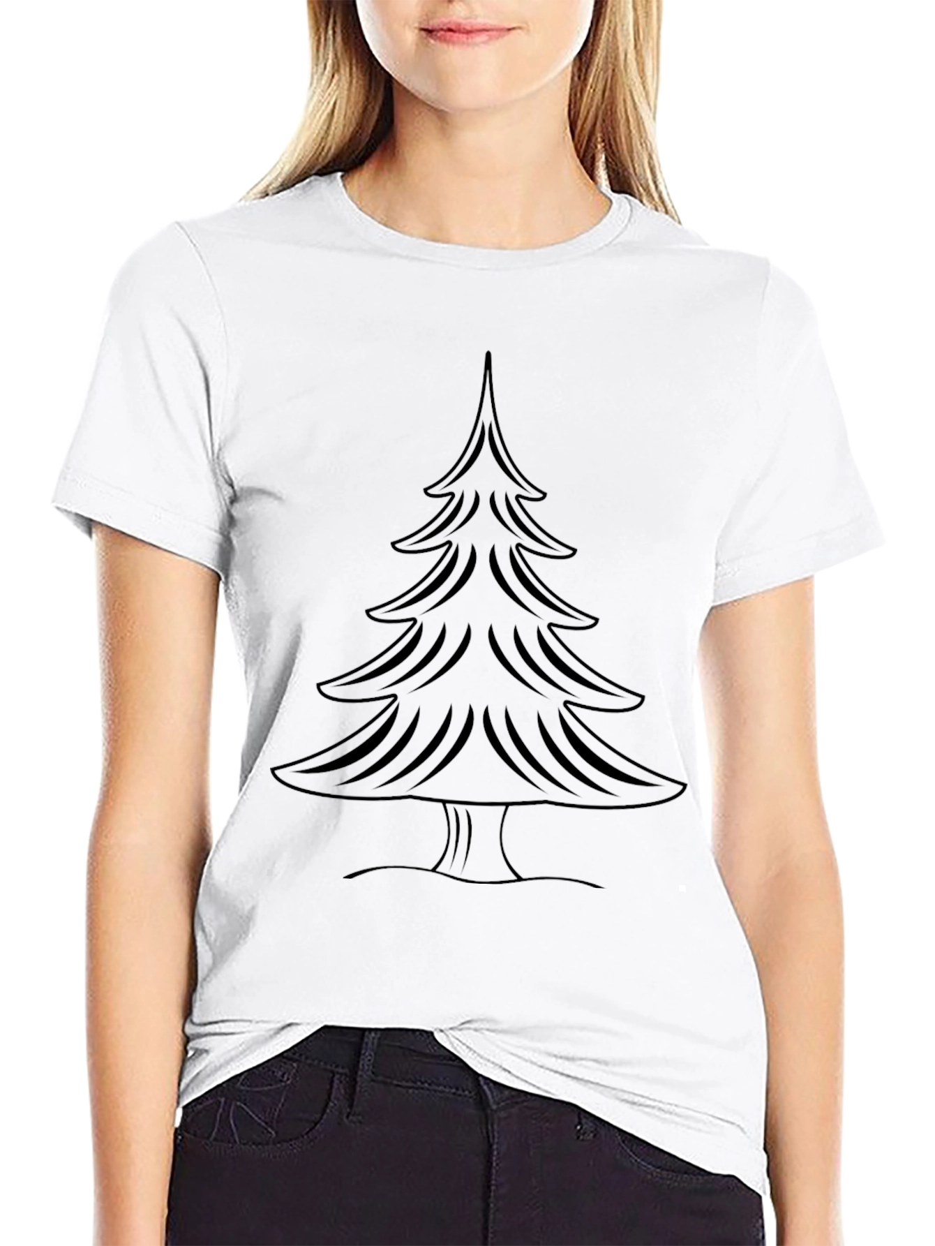 Black Christmas Tree Graphic Tee