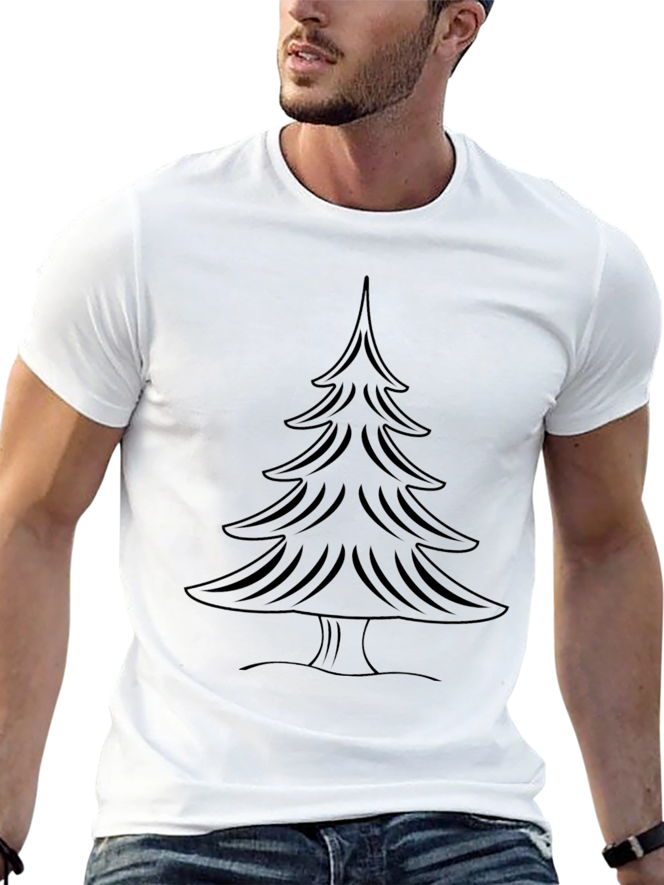 Black Christmas Tree Graphic Tee