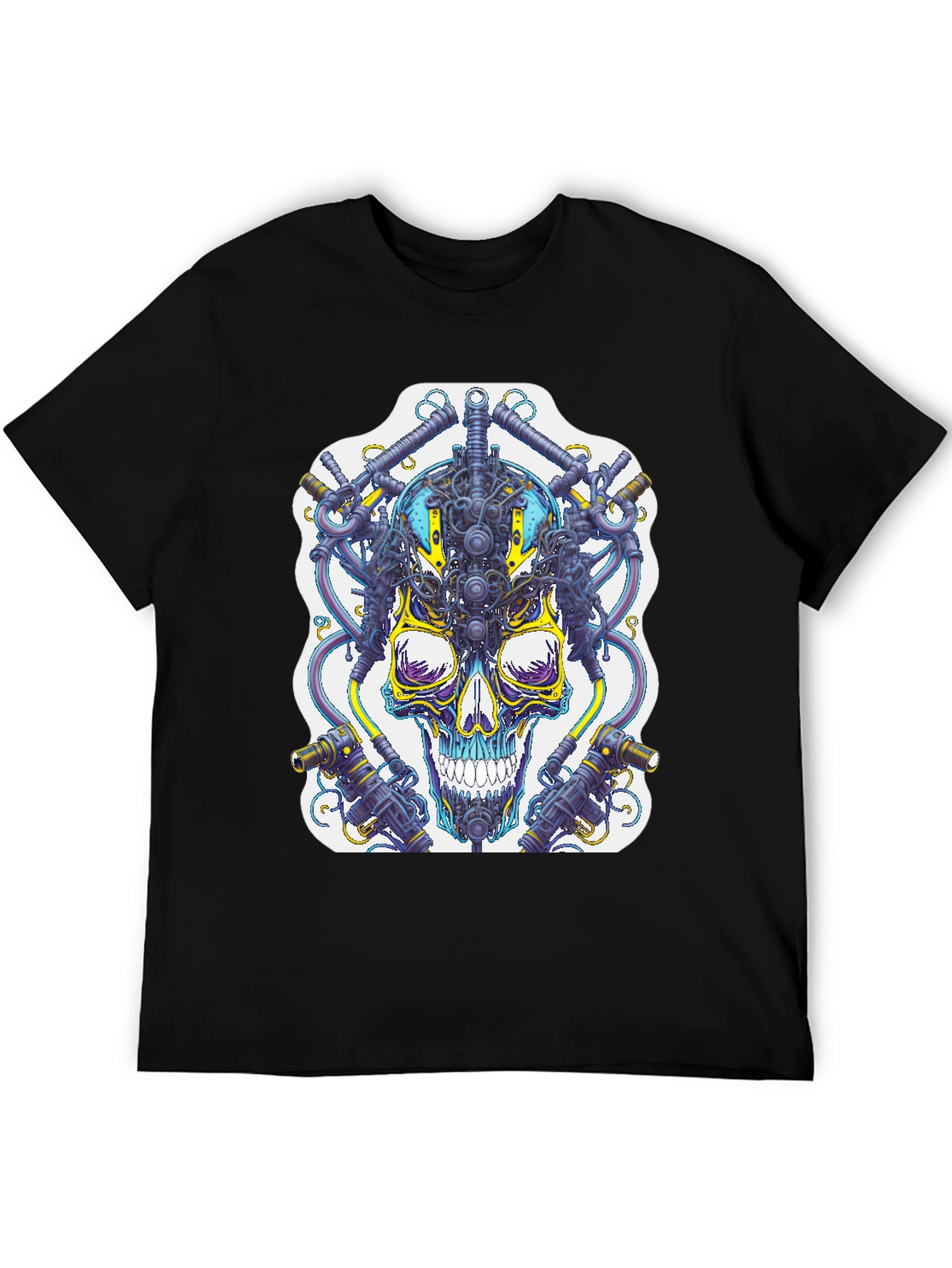 Cyberpunk Skull Graphic T-Shirt - Unique Techwear Style