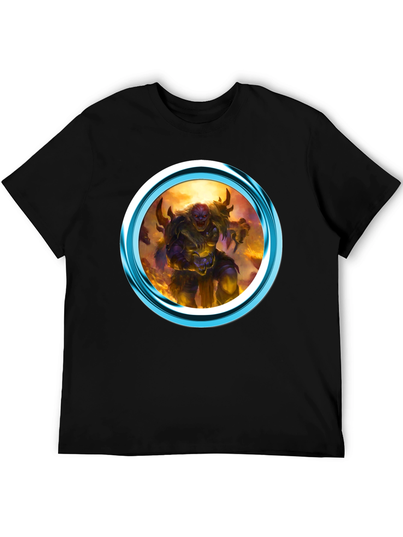 Fantasy Creature Graphic Print Black T-Shirt