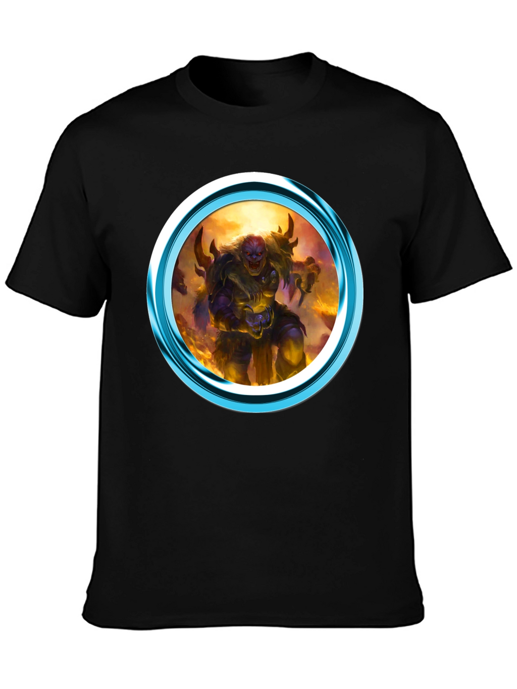 Fantasy Creature Graphic Print Black T-Shirt
