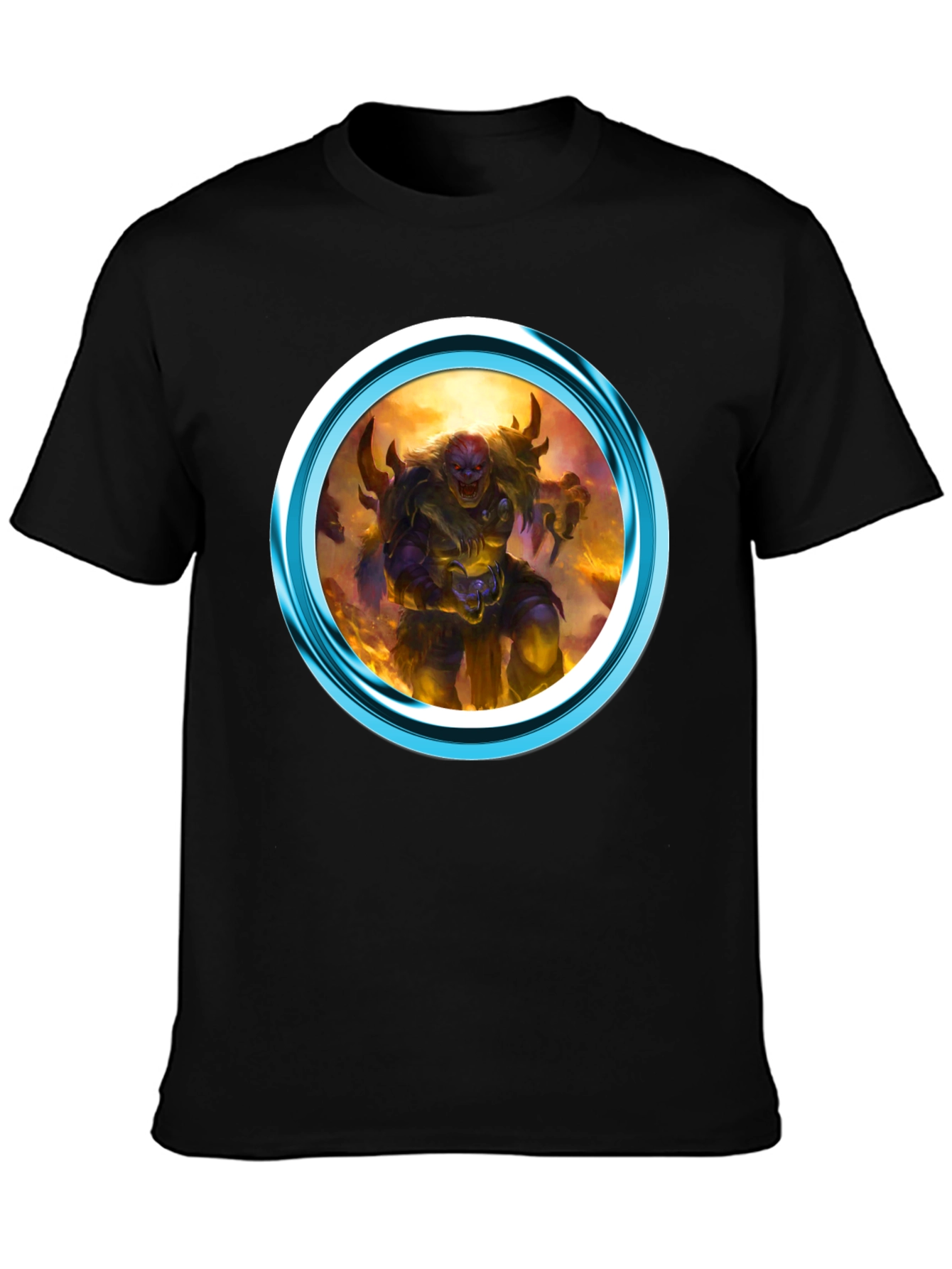 Fantasy Creature Graphic Print Black T-Shirt