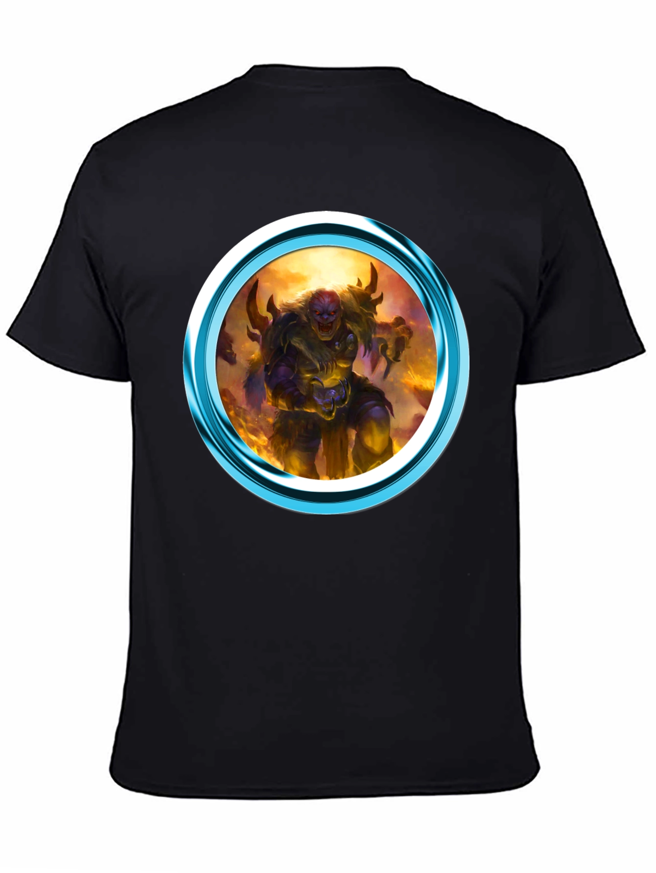 Fantasy Creature Graphic Print Black T-Shirt