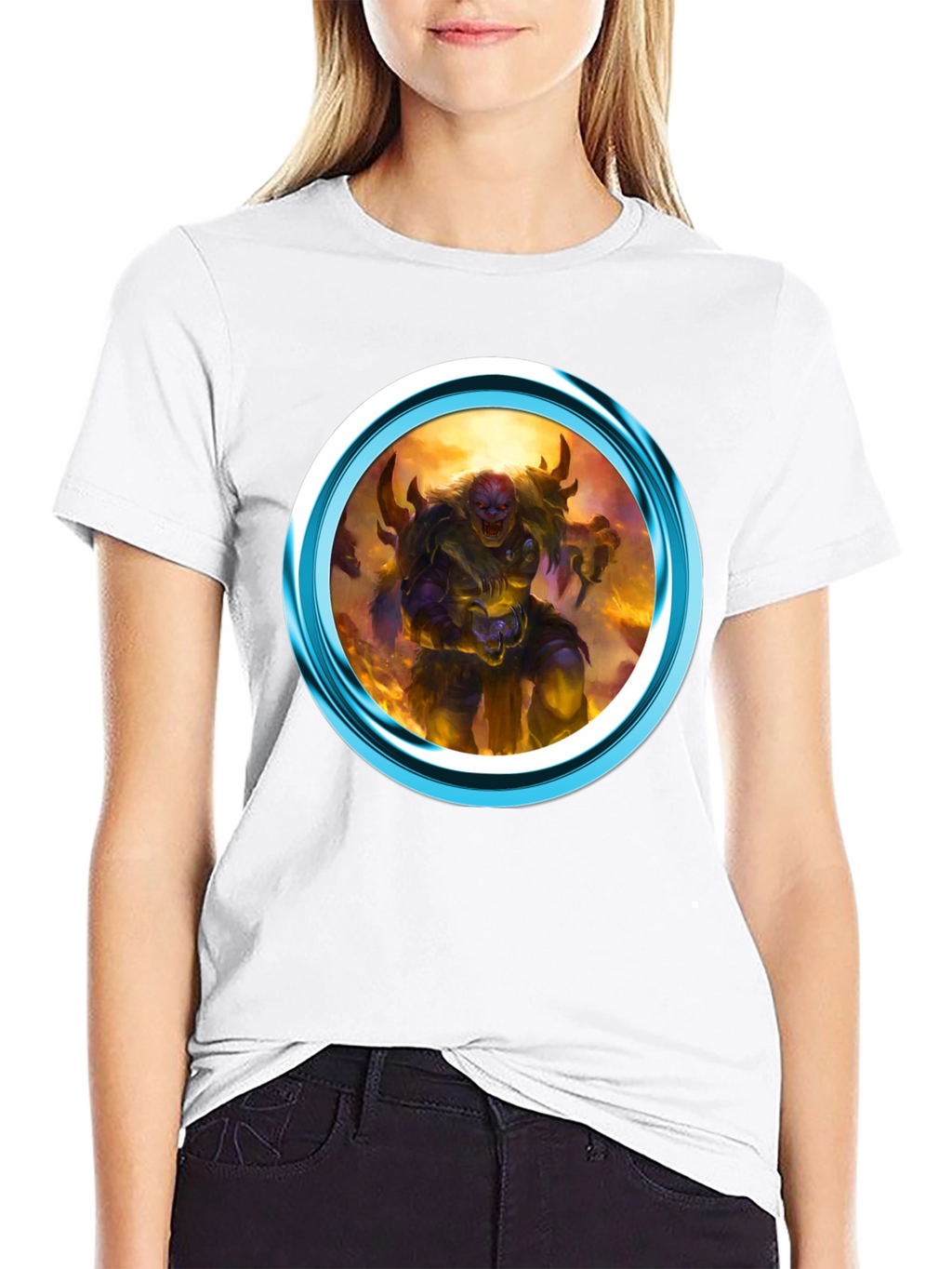Fantasy Creature Graphic Print Black T-Shirt