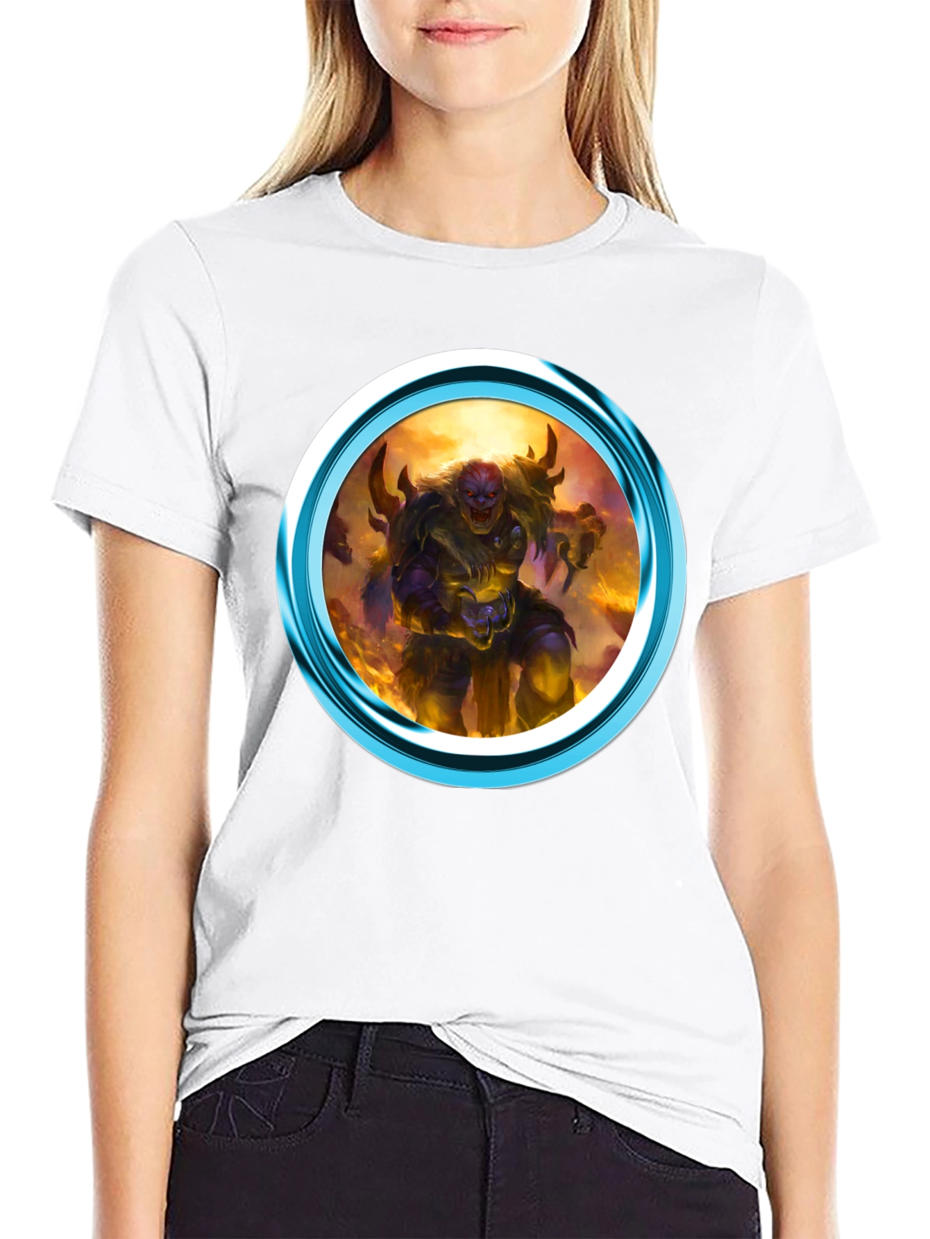 Fantasy Creature Graphic Print Black T-Shirt