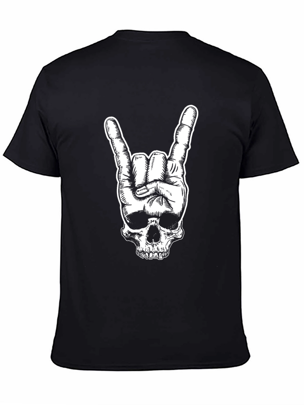 Rock On Skull Graphic Tee - Black