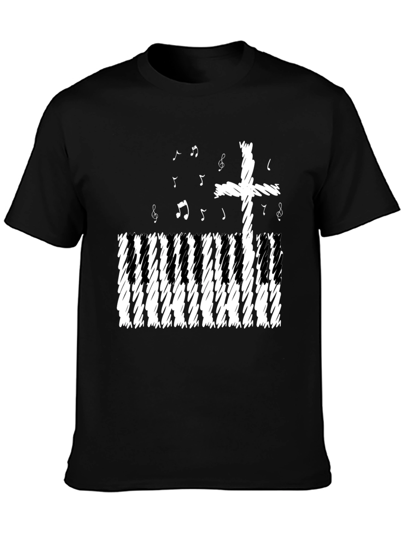 Musical Cross T-Shirt - Christian Piano Music Tee