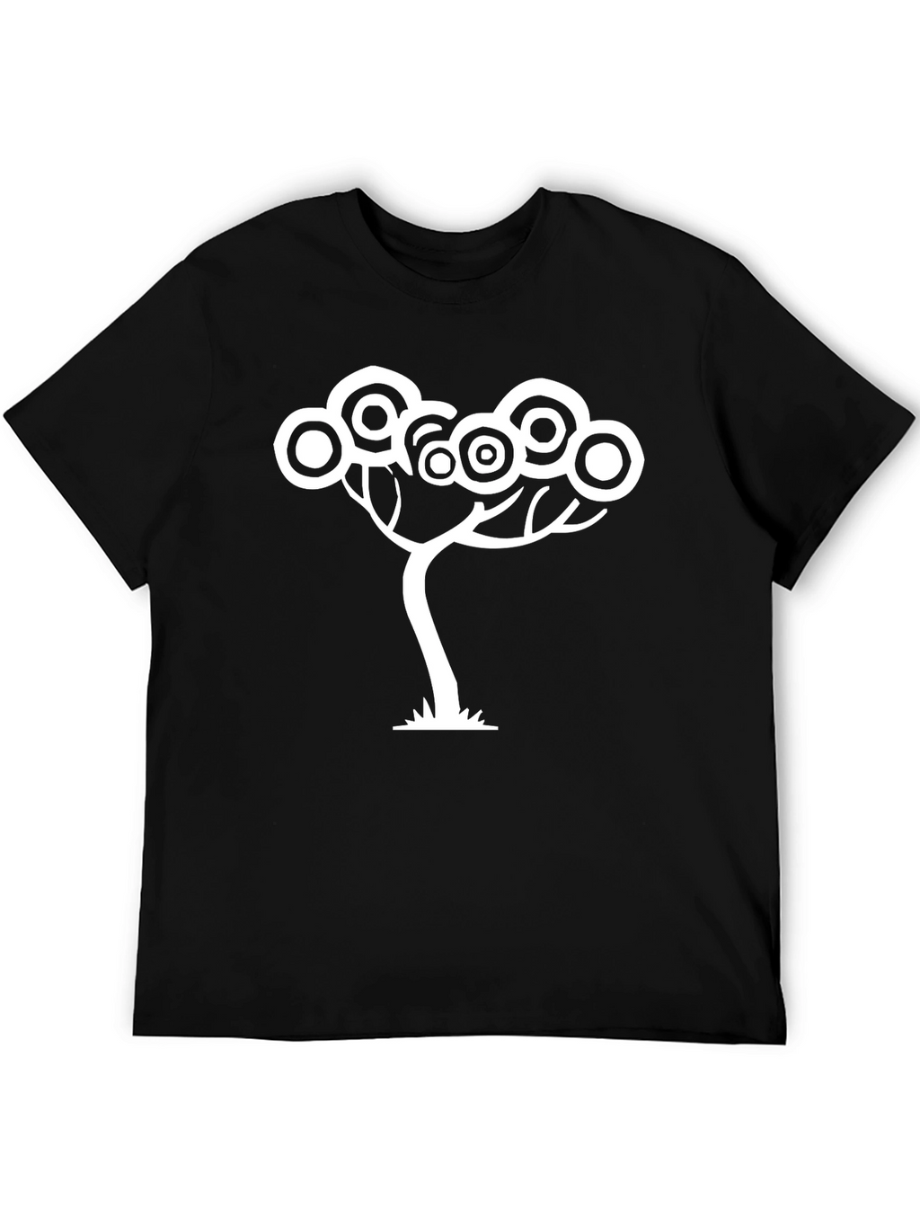 Abstract Tree Graphic Tee - Black Cotton T-Shirt