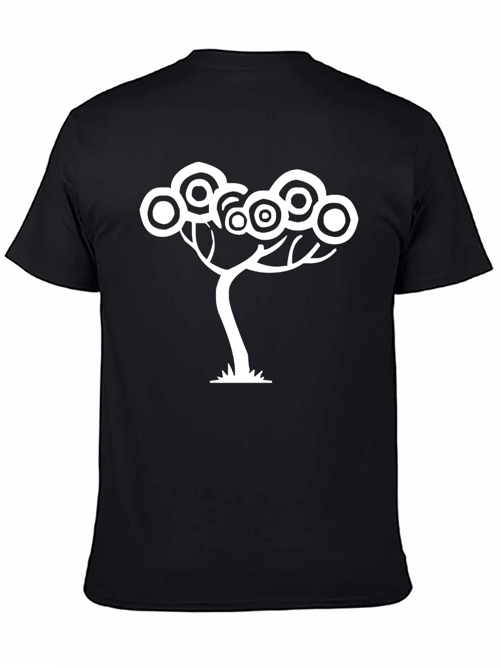 Abstract Tree Graphic Tee - Black Cotton T-Shirt