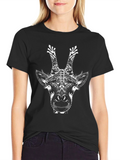 Black Giraffe Graphic Tee - Unique Animal Print