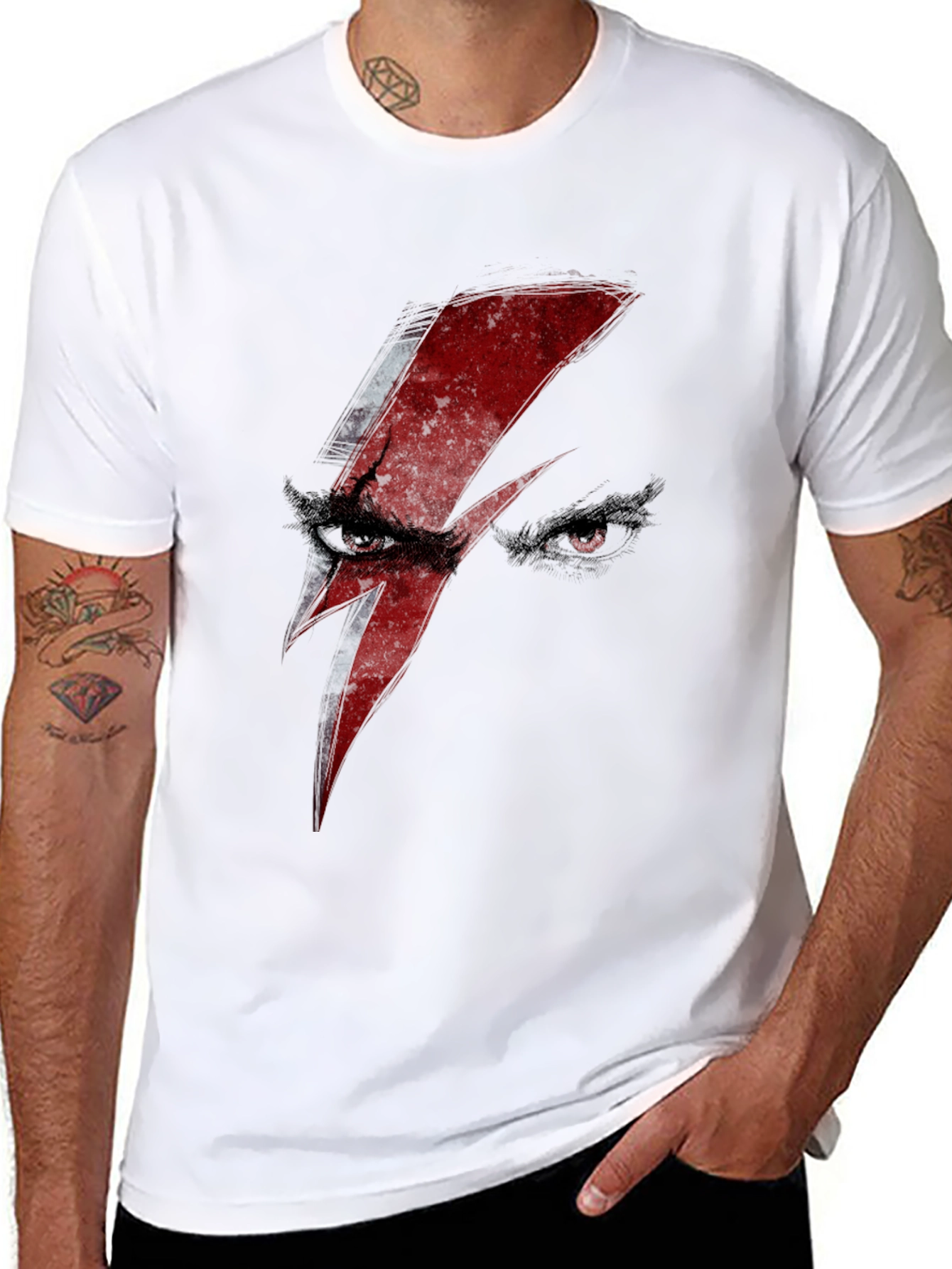 David Bowie Lightning Bolt Eyes T-Shirt