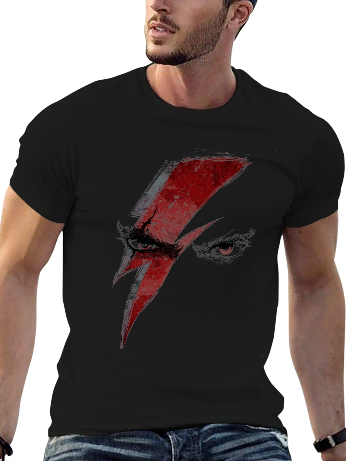 David Bowie Lightning Bolt Eyes T-Shirt