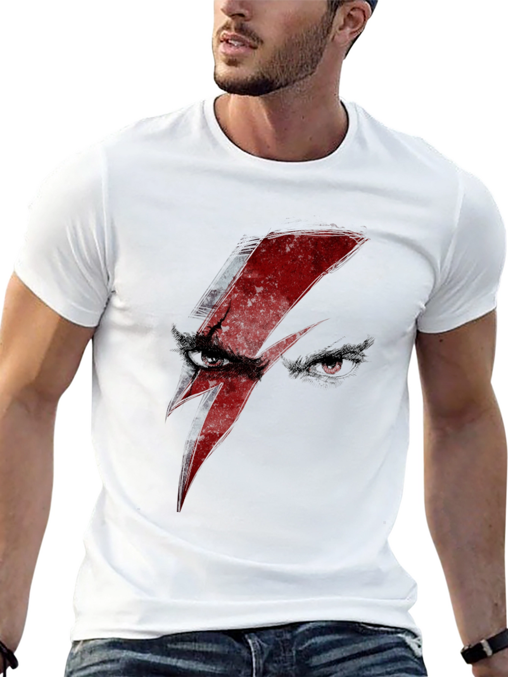 David Bowie Lightning Bolt Eyes T-Shirt