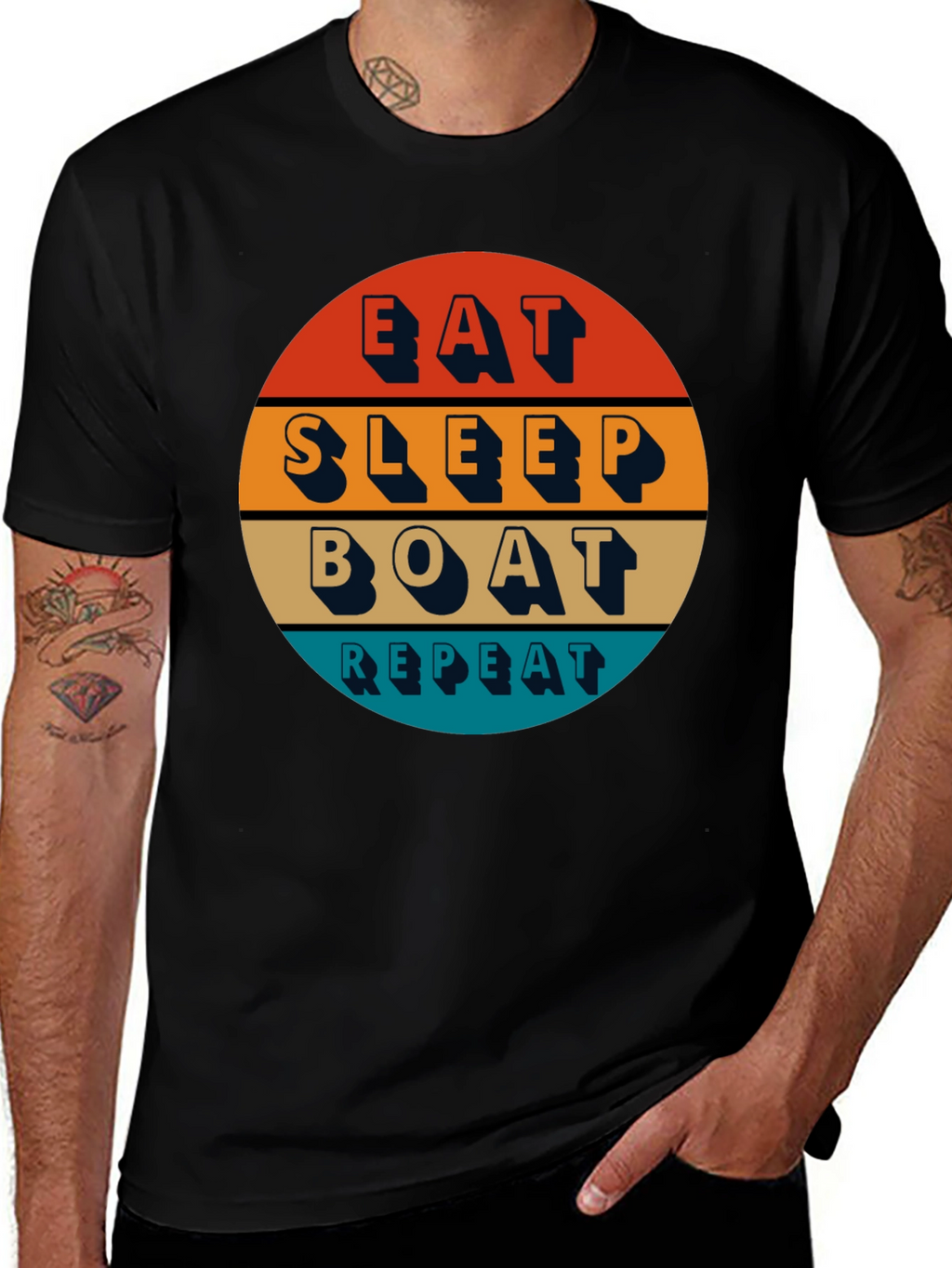 Eat Sleep Boat Repeat T-Shirt - Boating Lifestyle Apparel