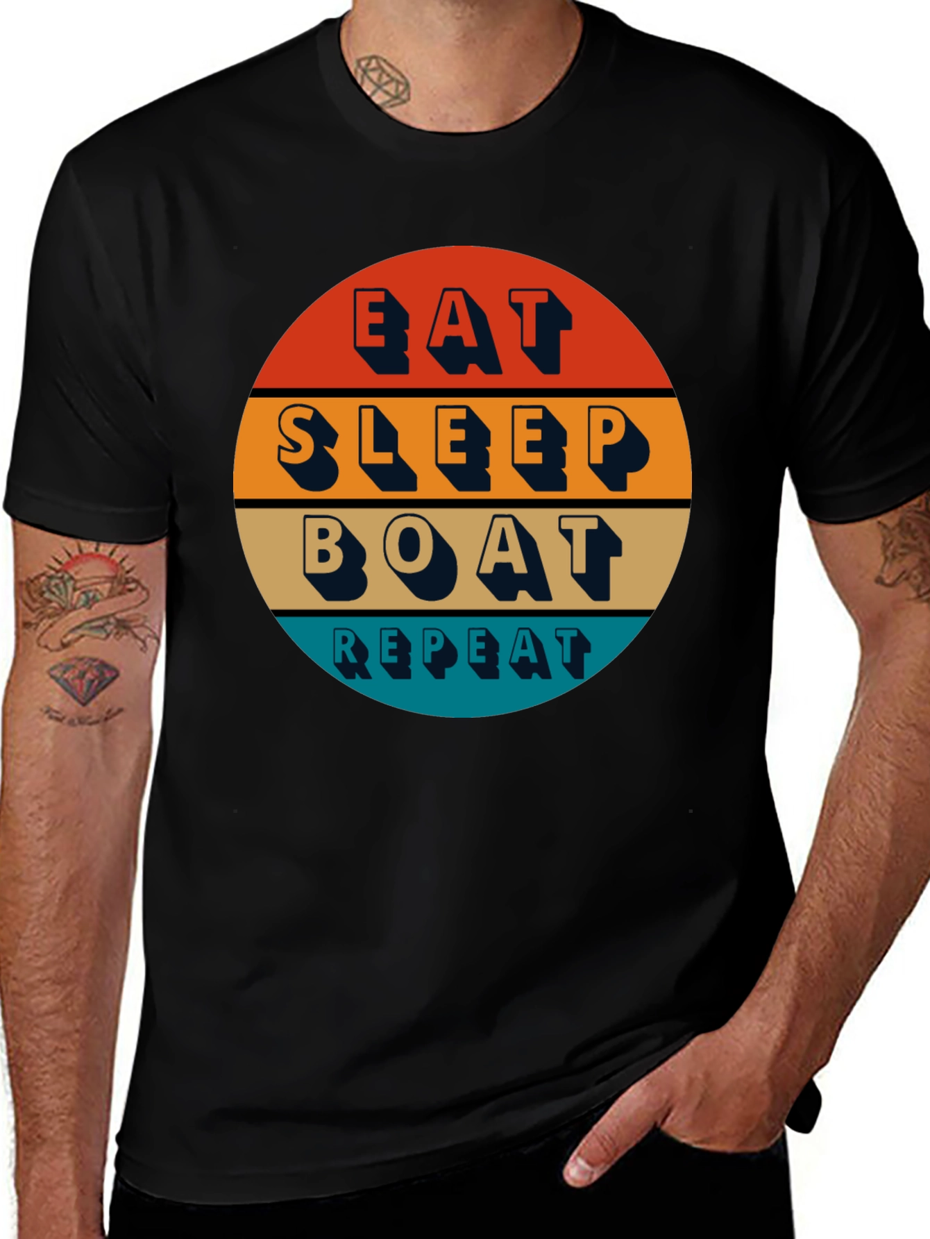 Eat Sleep Boat Repeat T-Shirt - Boating Lifestyle Apparel