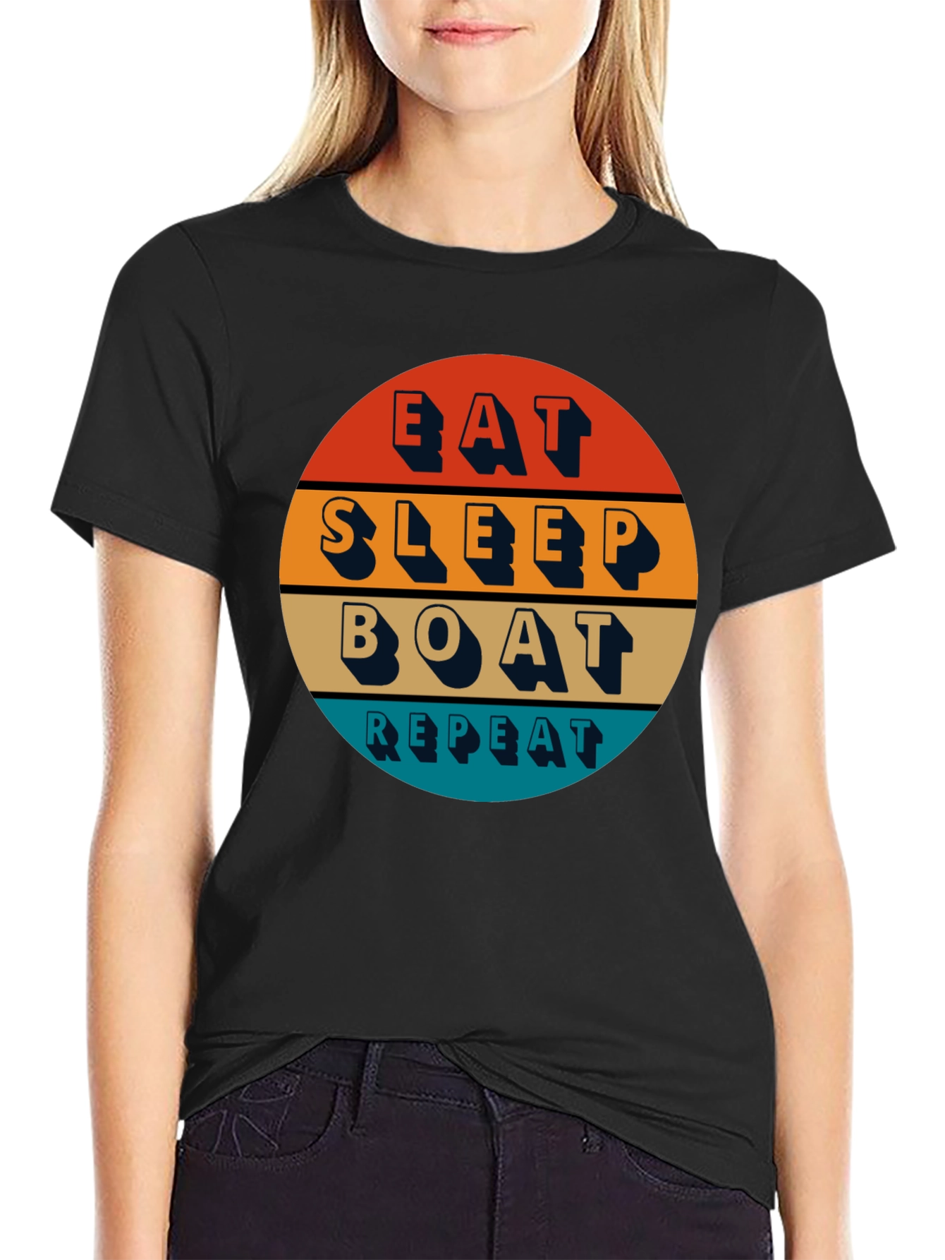 Eat Sleep Boat Repeat T-Shirt - Boating Lifestyle Apparel