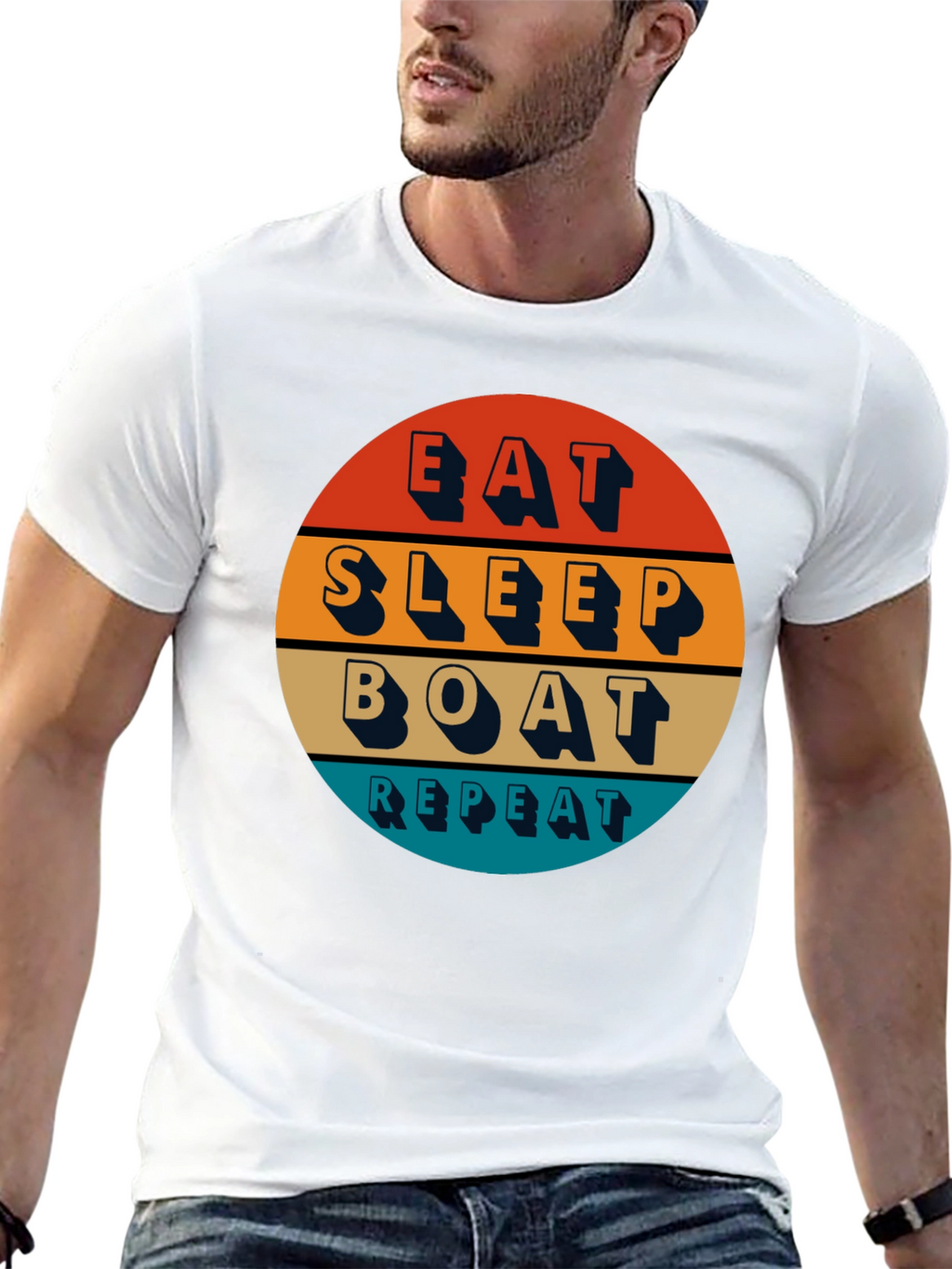 Eat Sleep Boat Repeat T-Shirt - Boating Lifestyle Apparel