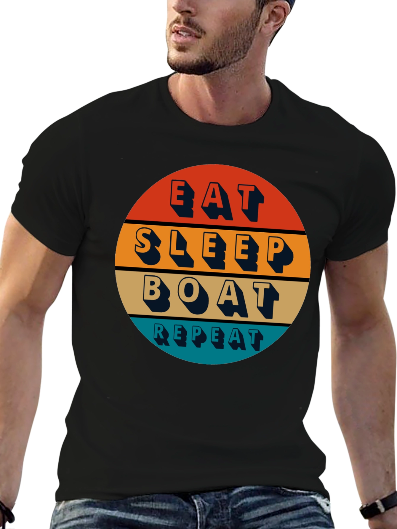Eat Sleep Boat Repeat T-Shirt - Boating Lifestyle Apparel