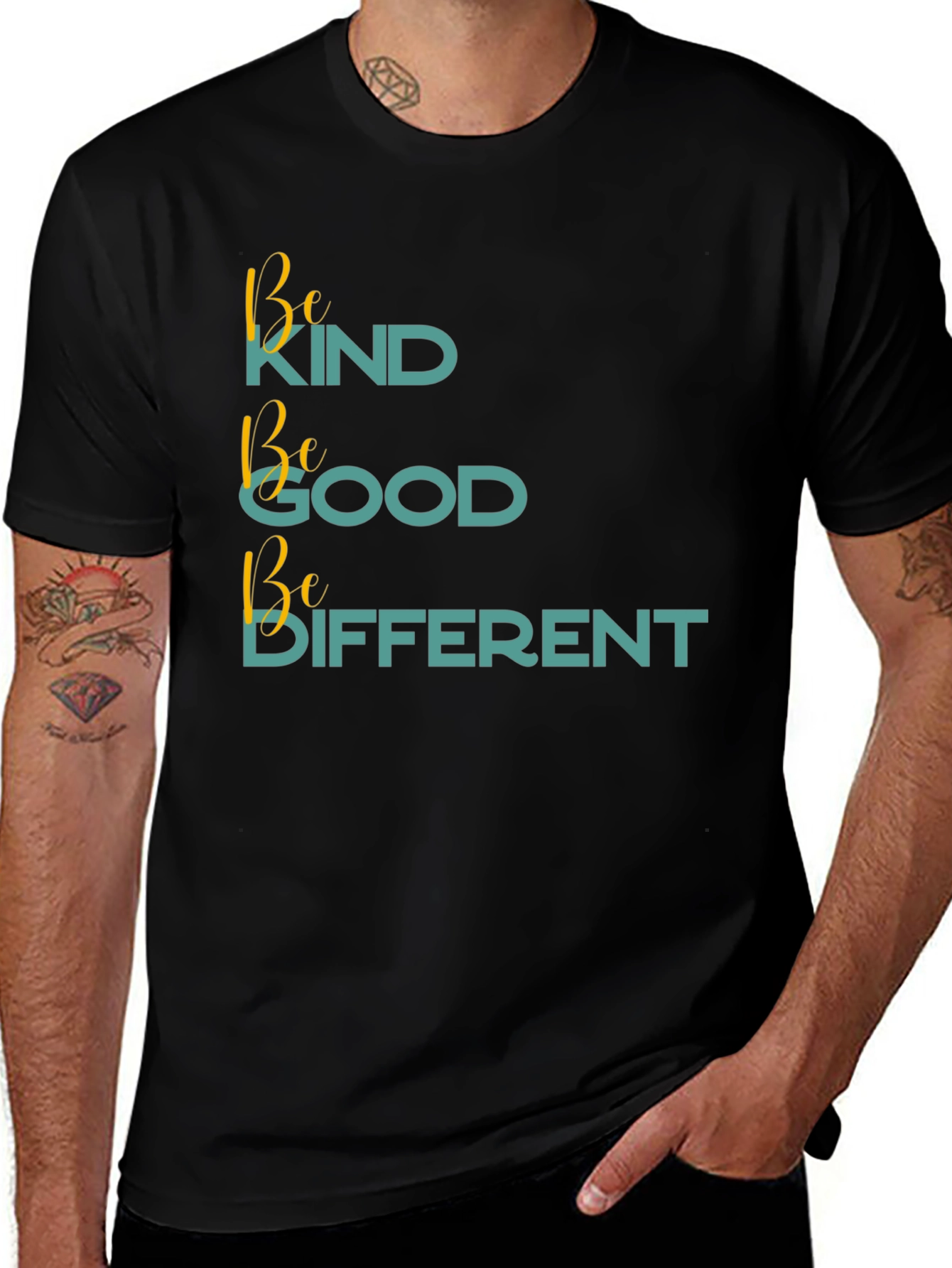 Be Kind Be Good Be Different Black T-Shirt