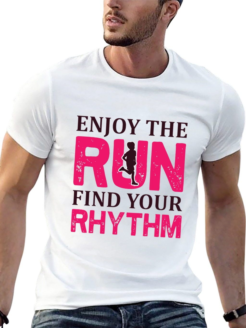 Enjoy the Run Graphic Tee - Find Your Rhythm!