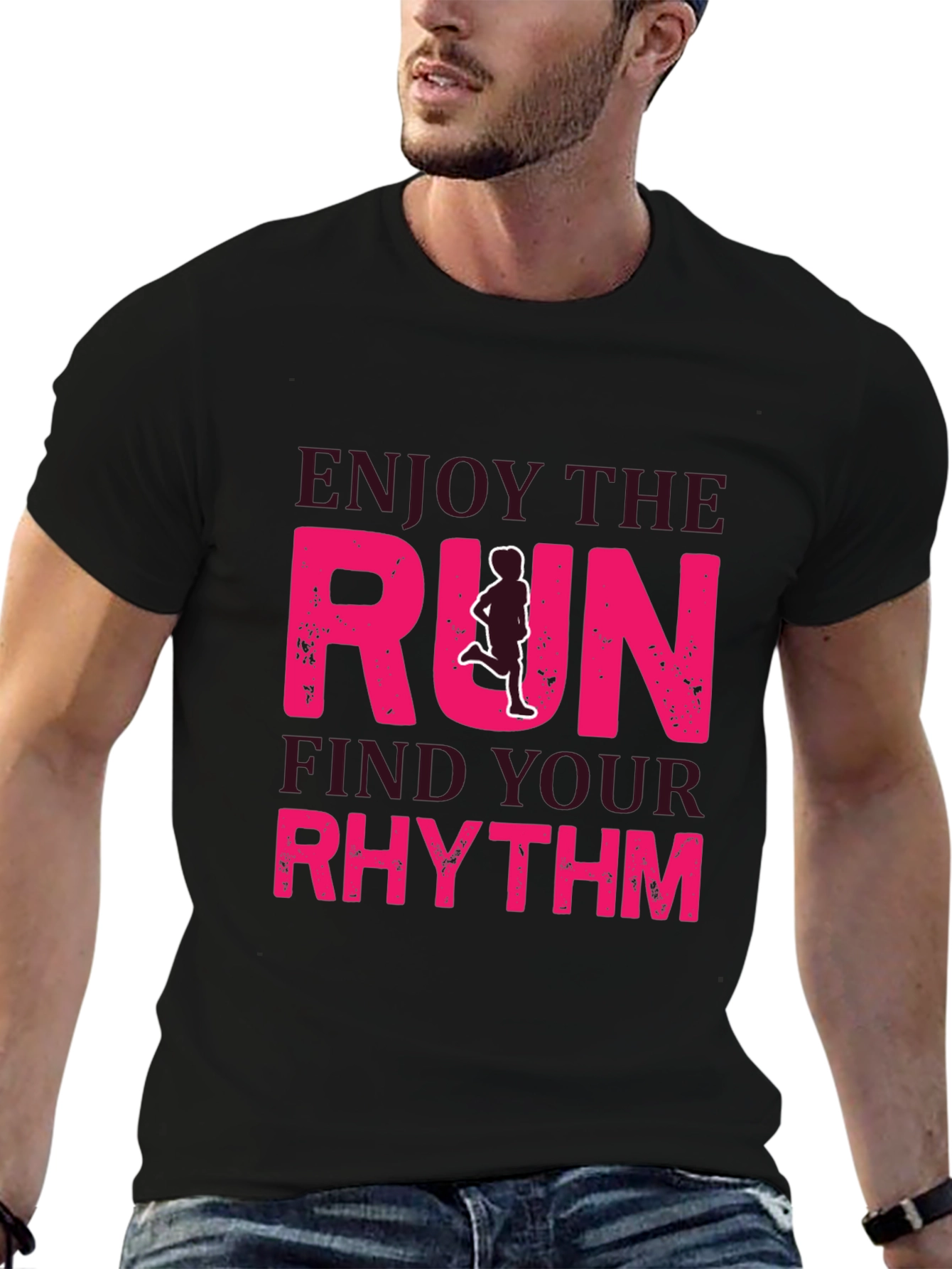Enjoy the Run Graphic Tee - Find Your Rhythm!