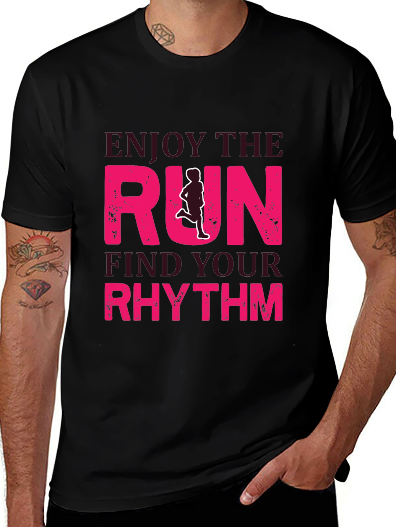 Enjoy the Run Graphic Tee - Find Your Rhythm!