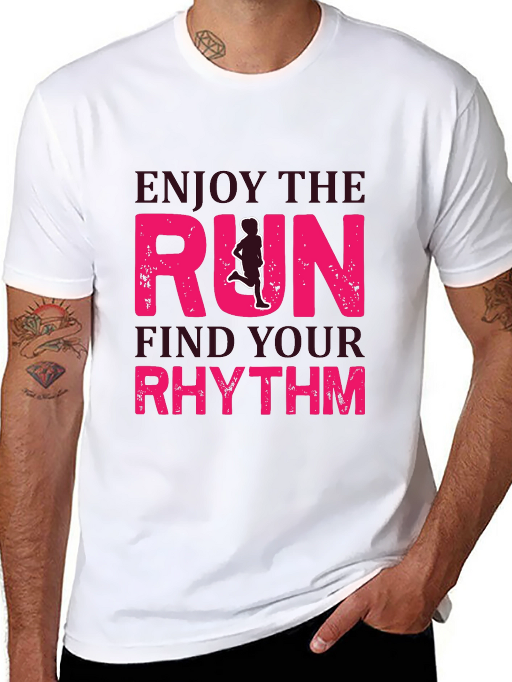 Enjoy the Run Graphic Tee - Find Your Rhythm!