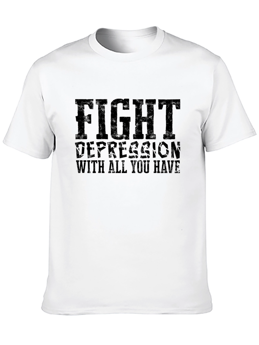 Fight Depression Graphic Tee - Motivational Black T-Shirt