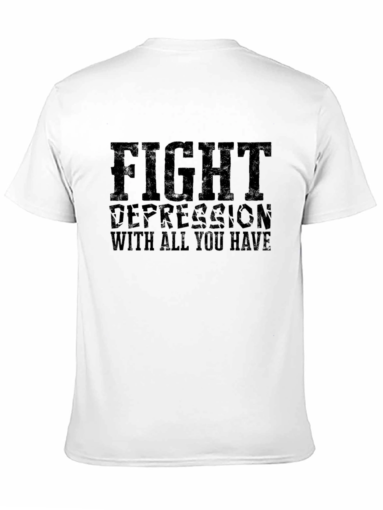 Fight Depression Graphic Tee - Motivational Black T-Shirt