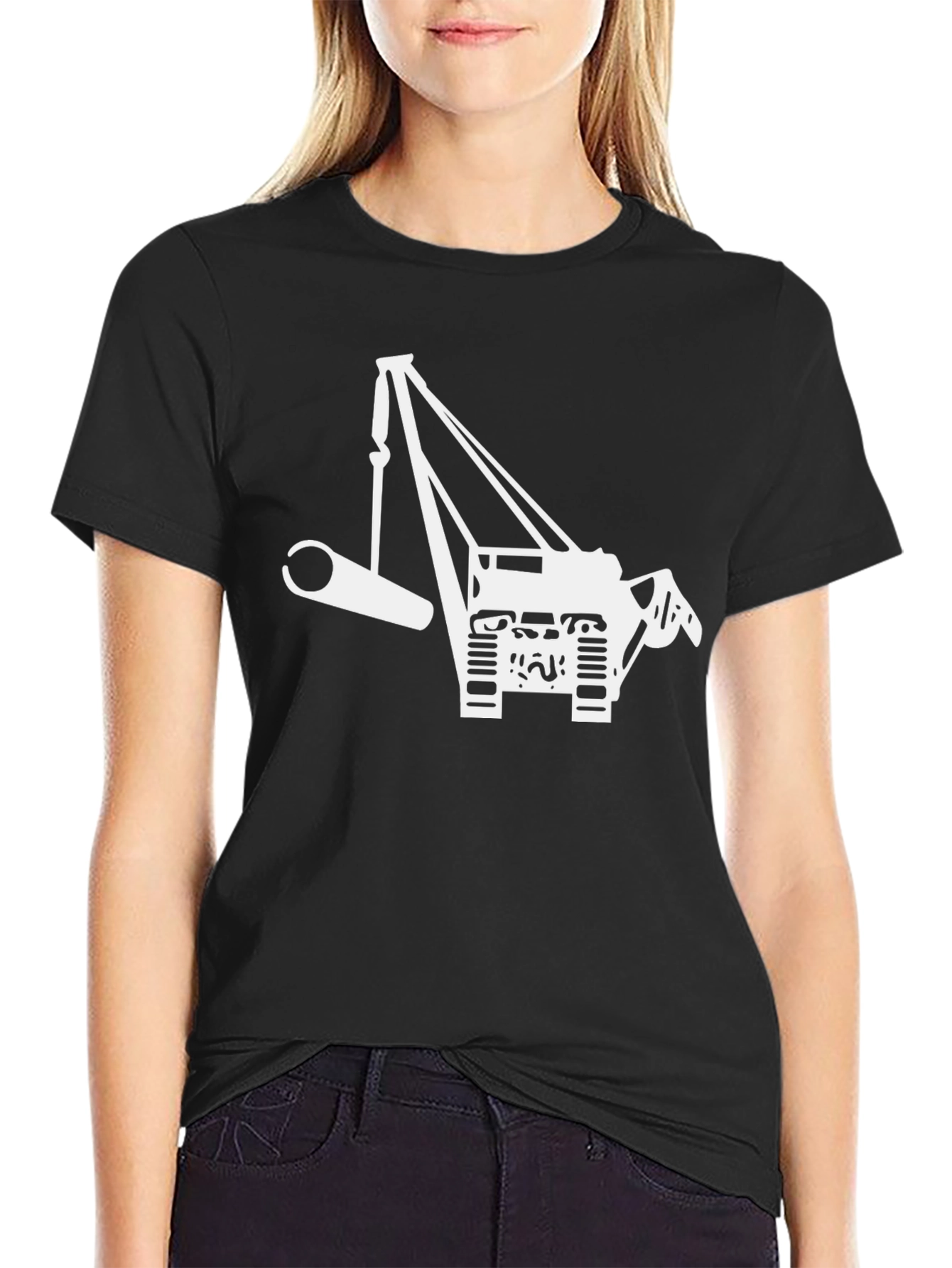 Crane Lift T-Shirt - Black Graphic Tee