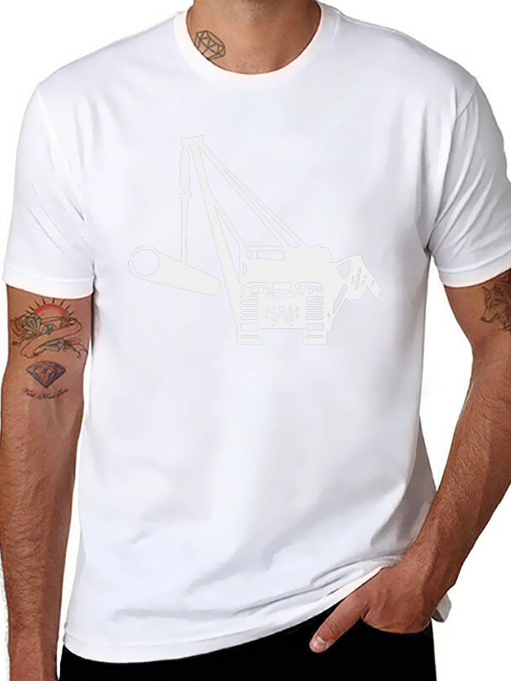 Crane Lift T-Shirt - Black Graphic Tee