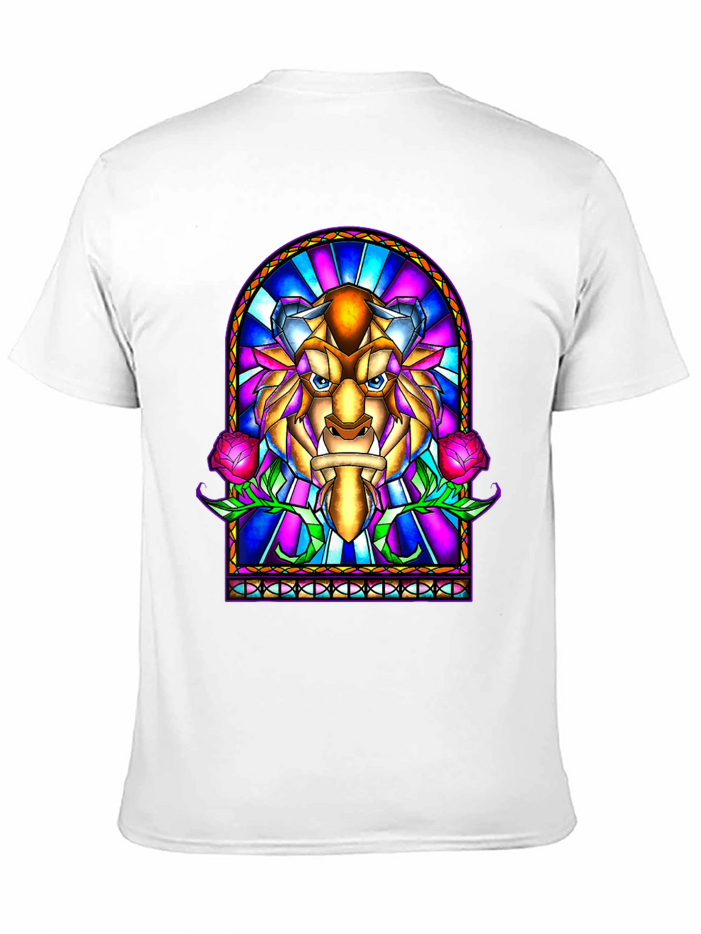 Beauty and the Beast Stained Glass Graphic Tee