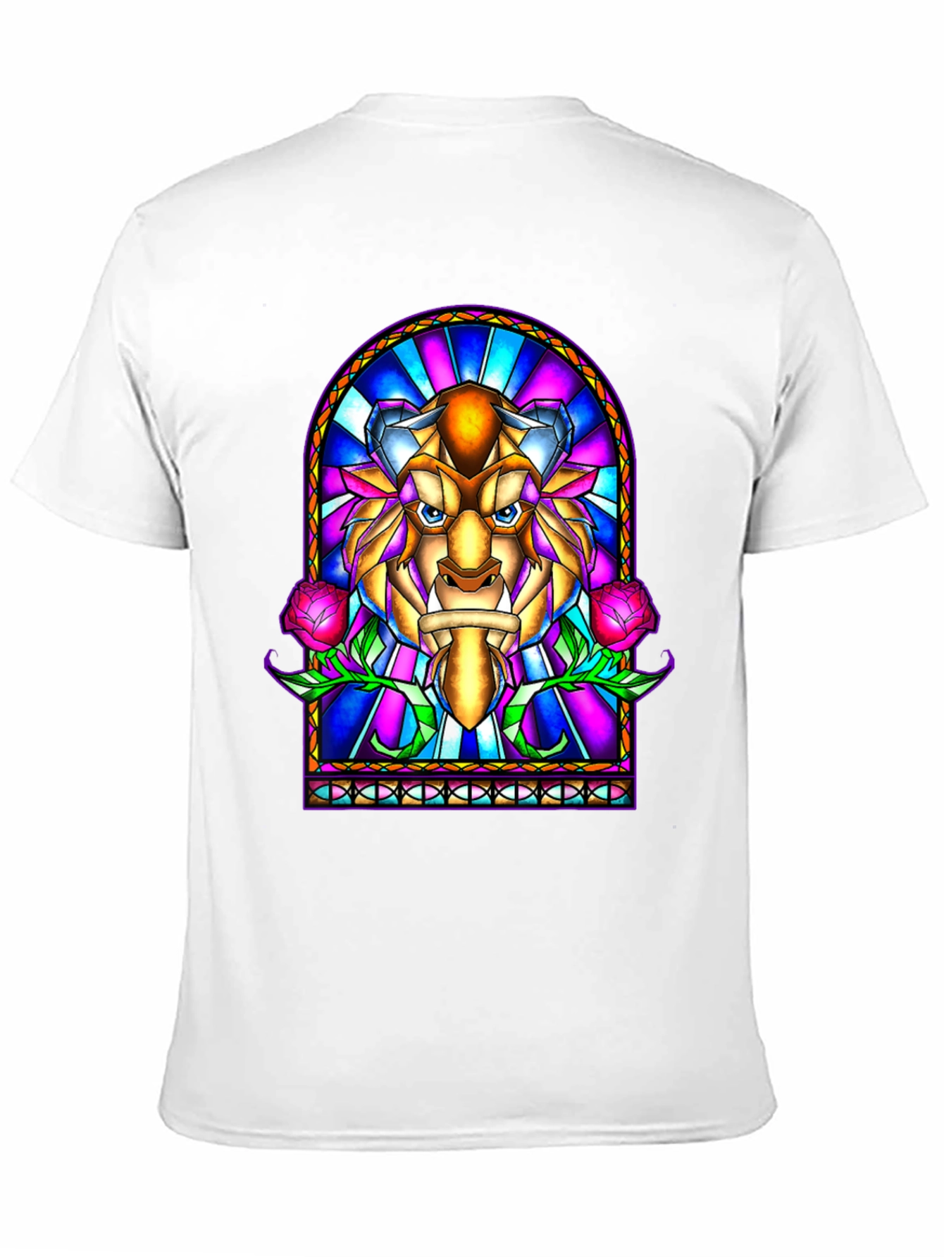 Beauty and the Beast Stained Glass Graphic Tee