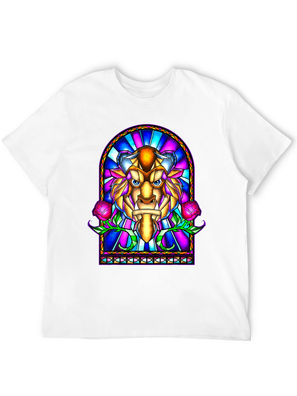 Beauty and the Beast Stained Glass Graphic Tee