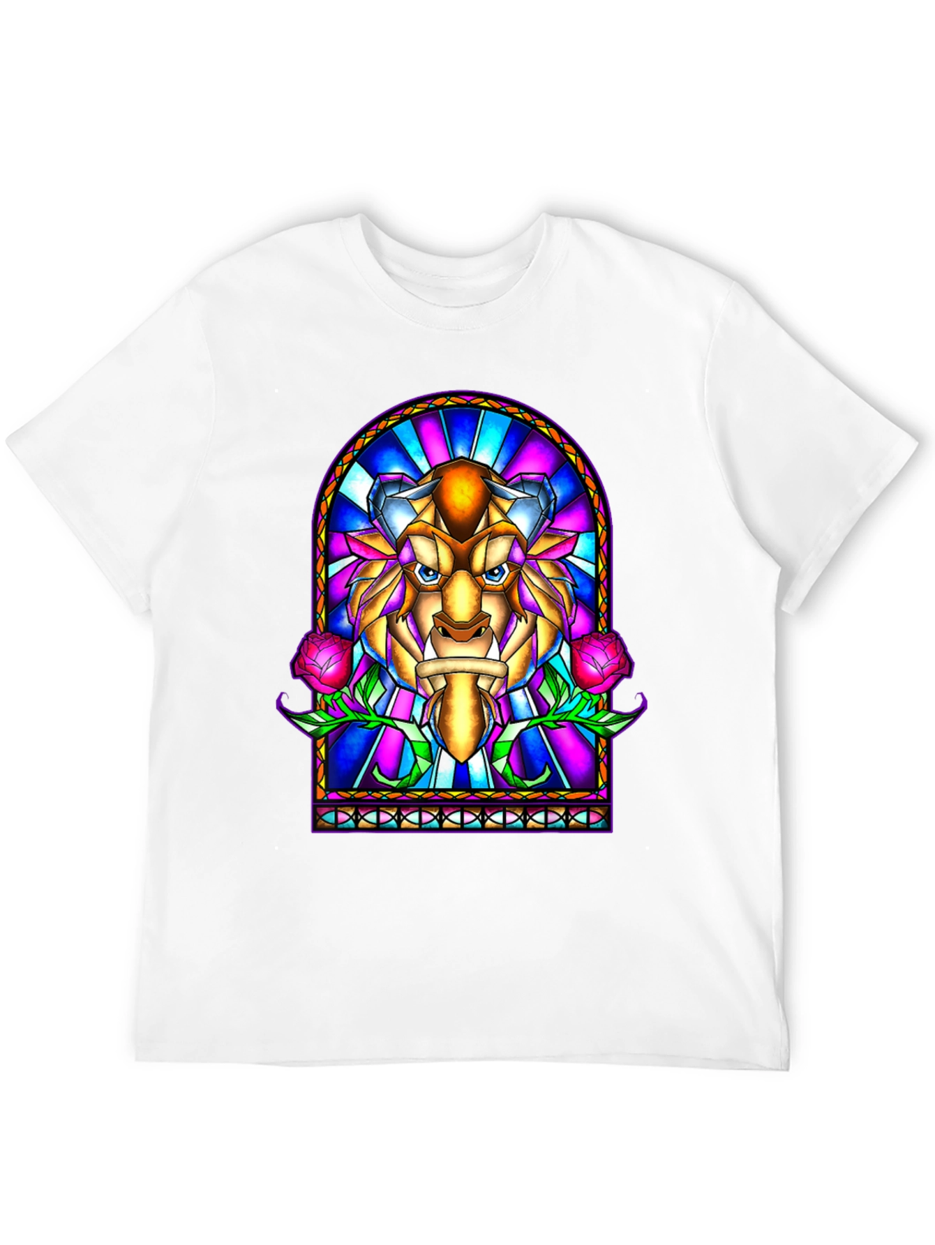 Beauty and the Beast Stained Glass Graphic Tee