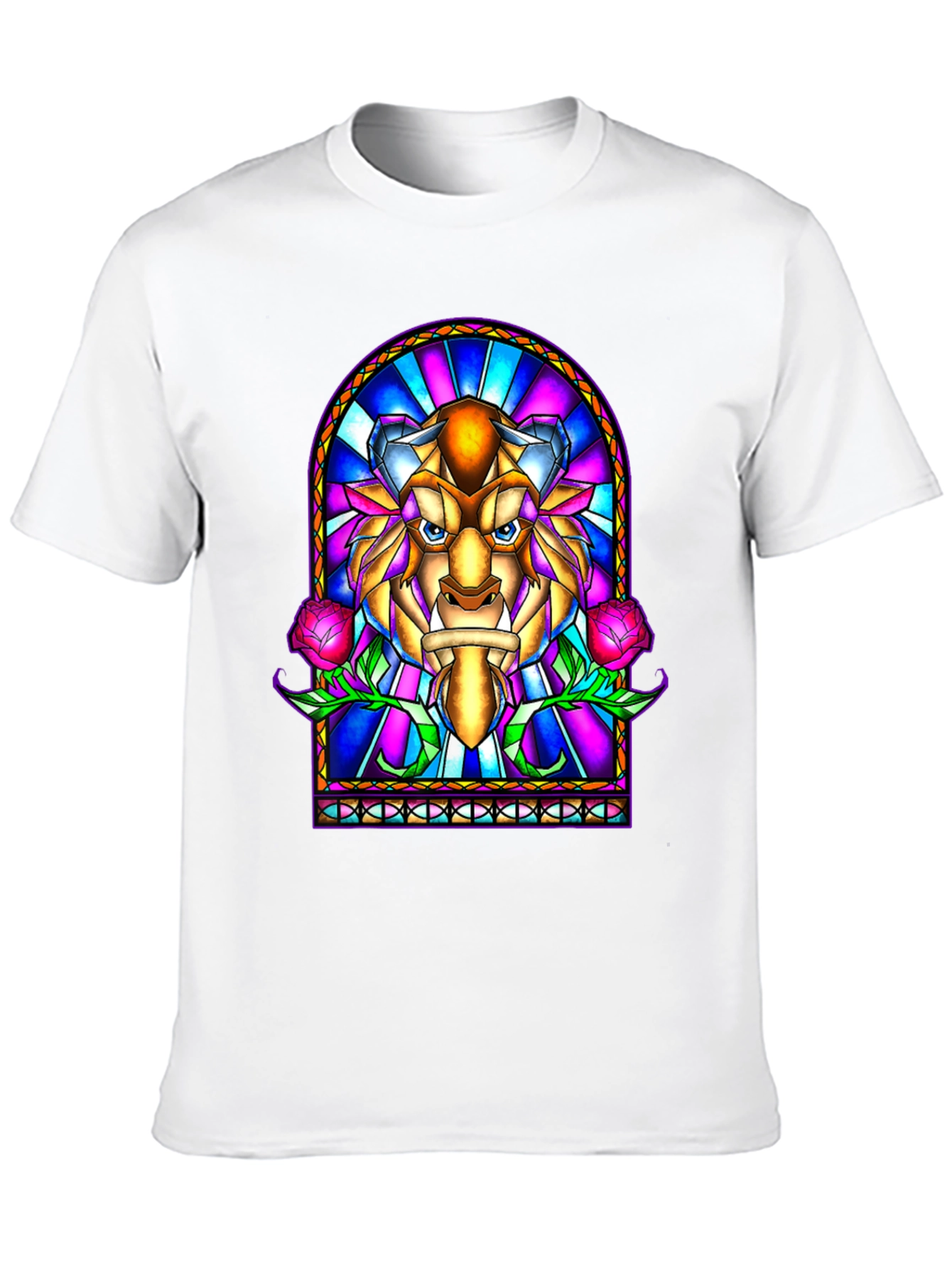 Beauty and the Beast Stained Glass Graphic Tee